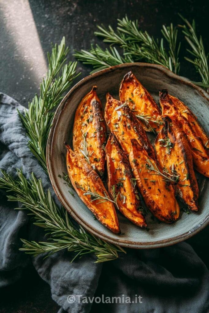 Ricette Patate Dolci: Idee Gustose e Sane da Provare Subito 1 Ricette patate dolci al forno croccanti con erbe aromatiche
