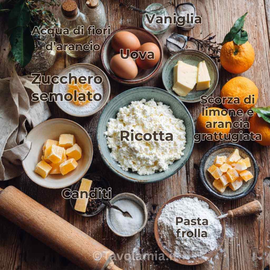 Pastiera Napoletana: la Ricetta Tradizionale per un Dolce Perfetto 3 Ingredienti freschi per preparare la pastiera napoletana: ricotta, grano cotto, canditi, agrumi e fiori d’arancio