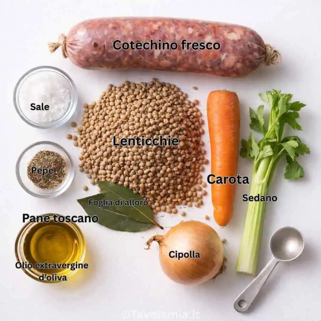 Cotechino con lenticchie 2 ingredienti Cotechino con lenticchie
