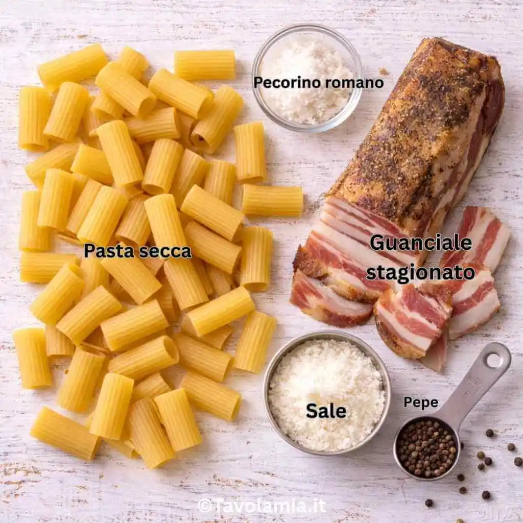Pasta alla gricia 2 ingredienti Pasta alla gricia
